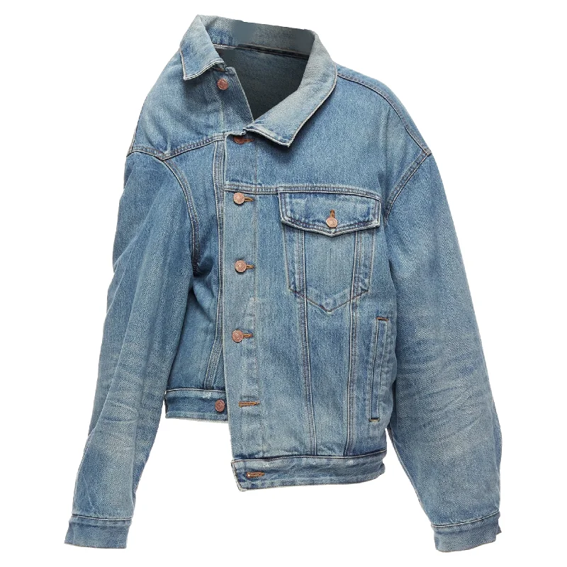 Exclusive Access Balenciaga Demna Washed Denim Off Shoulder Deconstructed Jacket