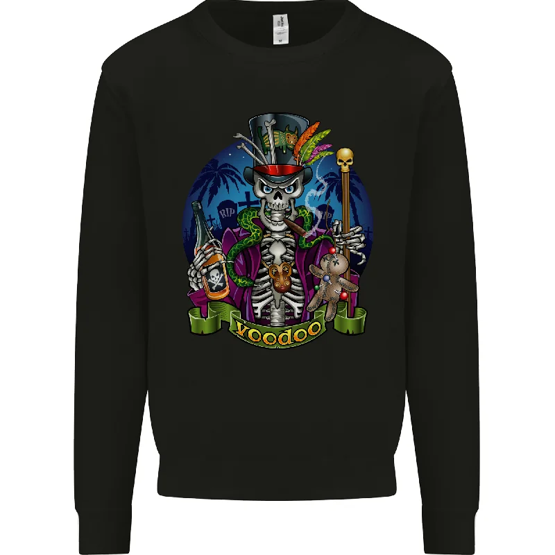 Year-End Sale pullover workout hoodieA Voodoo Skeleton Alcohol Doll Graveyard Mens Sweatshirt Jumper