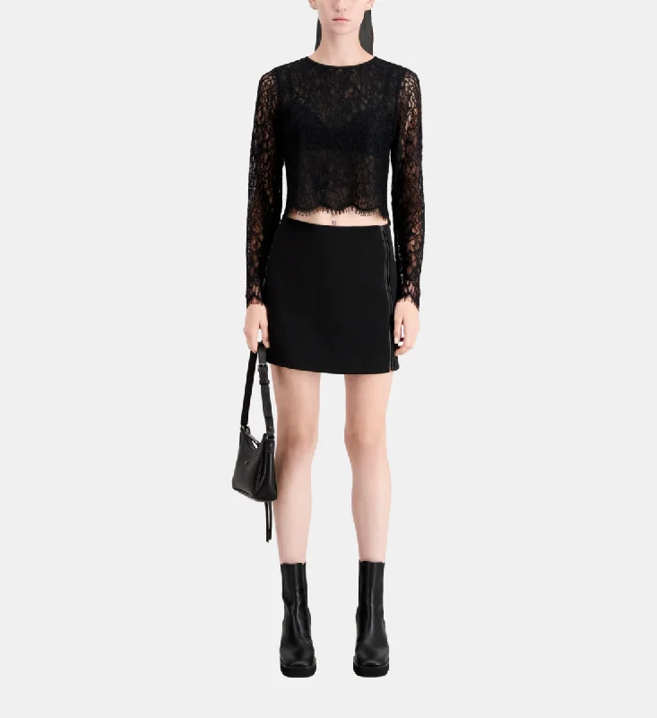 Flash Deals Short Lace Top | Women | Black