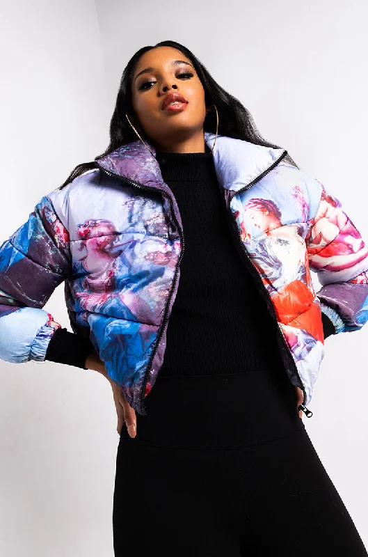 Deal Explosion chic wool coatAZALEA WANG RENN ART MULTI PUFFER JACKET