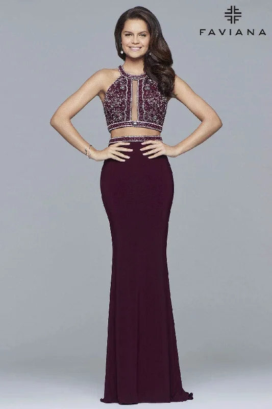 Quick Sale Faviana - 10019 Beaded Top Two-Piece Evening Gown