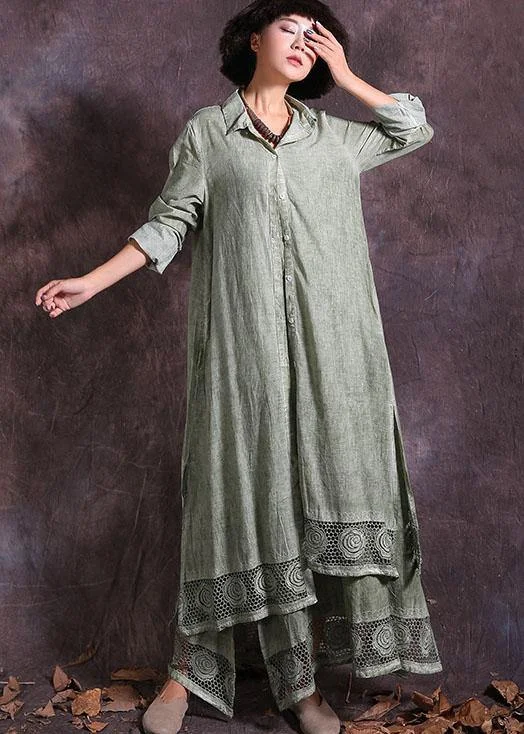 Final Markdown comfy maxi dressElegant long sleeve cotton outwear green cardigan summer