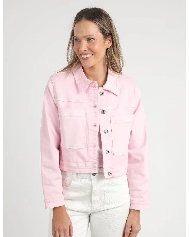 Super Sale classic bomber jacketElm - Hazel Denim Jacket - Pink