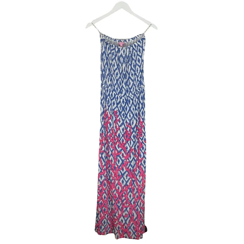 Get It Before It’s Gone satin dressBlue & Pink Dress Designer Lilly Pulitzer, Size S