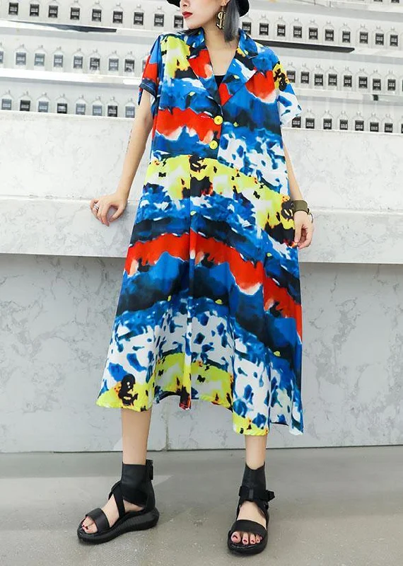 Deal Alert elegant shift dressClassy prints cotton dresses v neck summer Dress