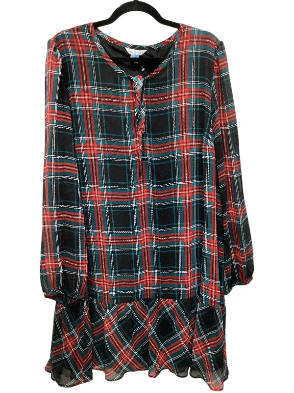 Super Deal structured dressDress Casual Short By Draper James In Plaid Pattern, Size: Xxl