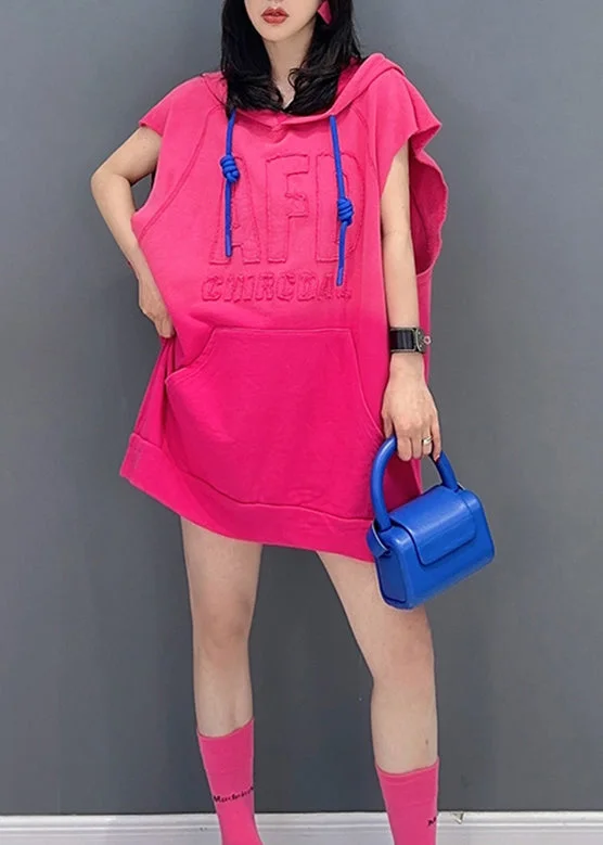 Special Price Plus Size Rose Graphic Hooded Tops Summer LC0316