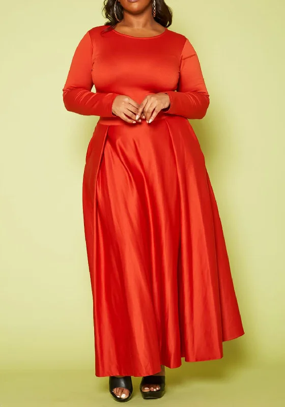 Bargain Prices Hi Curvy Plus Size Women Crop Top & Maxi Flare Skirt Set