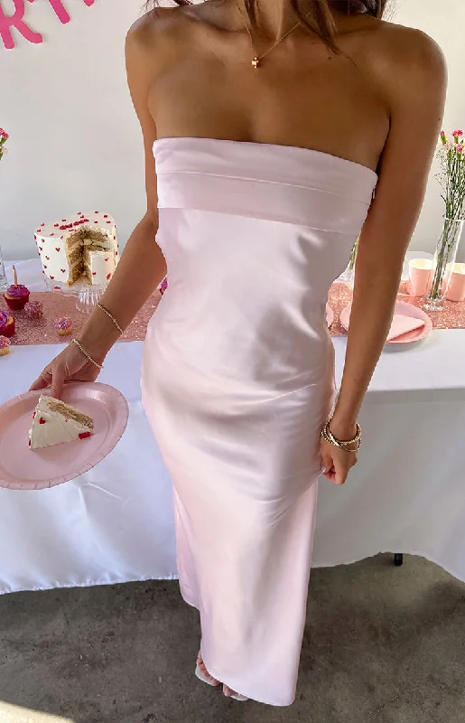 Stock Up and Save lightweight coatMaiah Light Pink Maxi Dress
