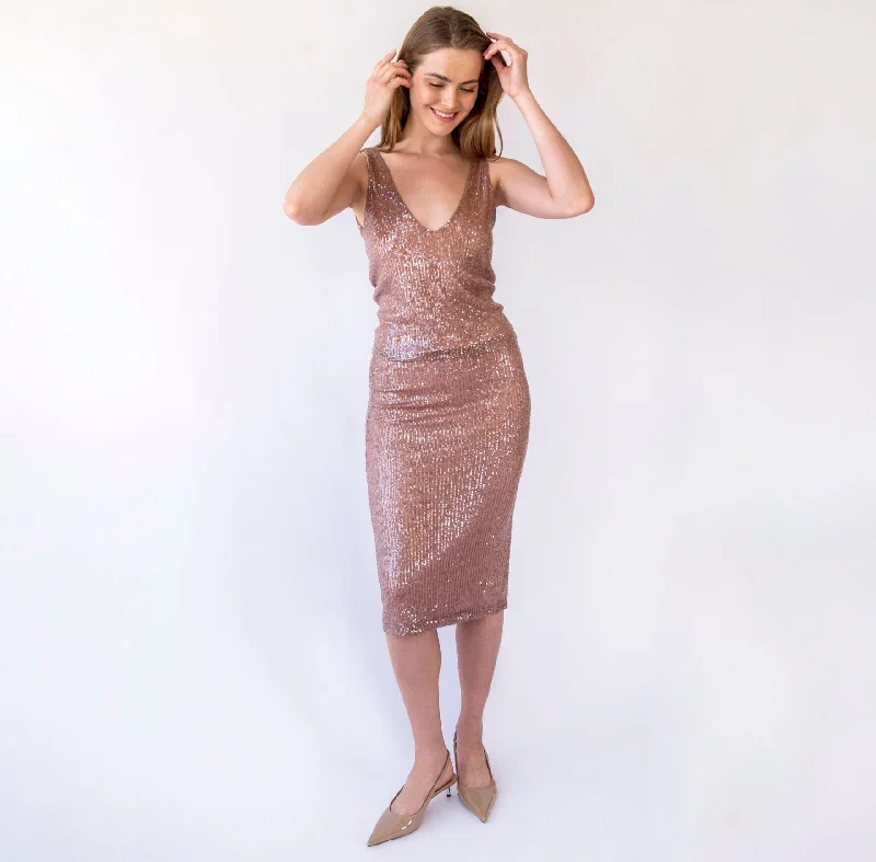 Today’s Deal Bronze Sequins Skirt & Top  #1439