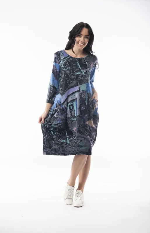Deal Zone long-sleeve floral dressOrientique Stretch Cotton Bubble Dress