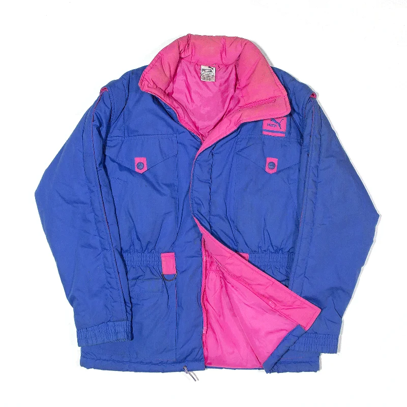 Super Deal casual utility jacketPUMA Coat Blue 90s Hooded Parka Womens M