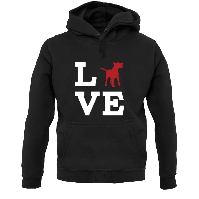 Best Seller stylish pullover hoodieLove Bull Terrier Dog Silhouette Unisex Hoodie