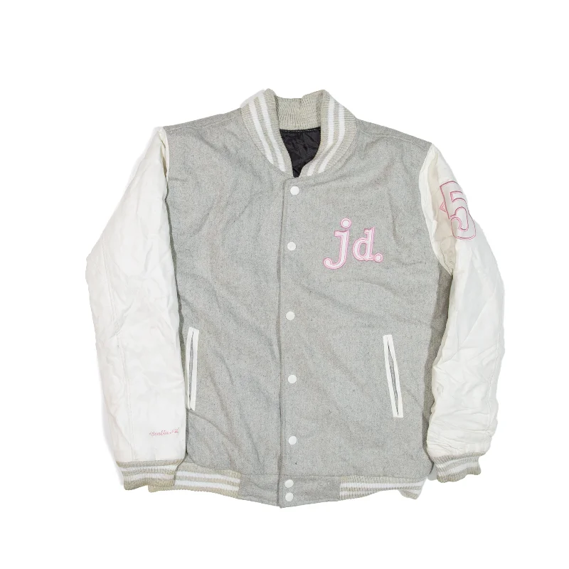 Year-End Sale outdoor coatDL APPAREL Jewelry Design Catholic University Jacket Pink USA Varsity Womens S