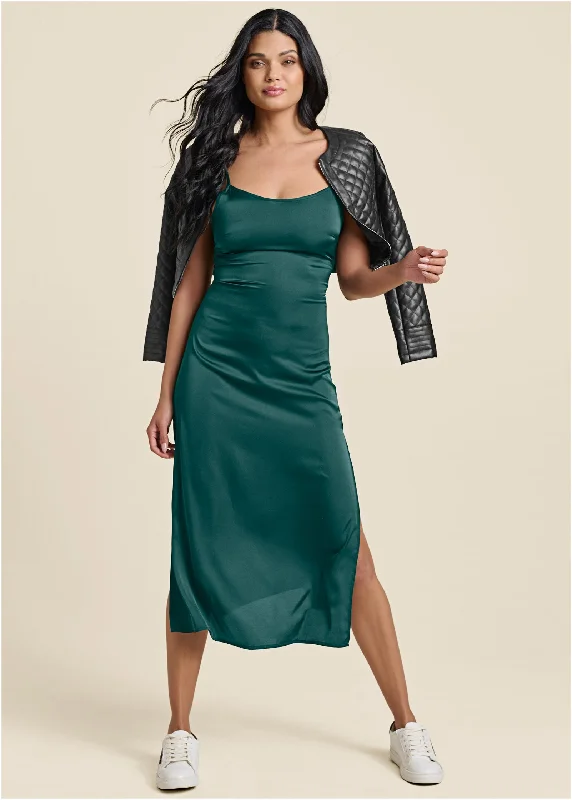 Sale Event casual midi dressSlip Dress - Green
