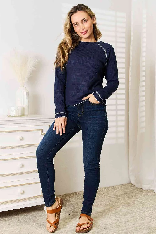 Unbeatable Prices Basic Bae Long Raglan Sleeve Round Neck Top