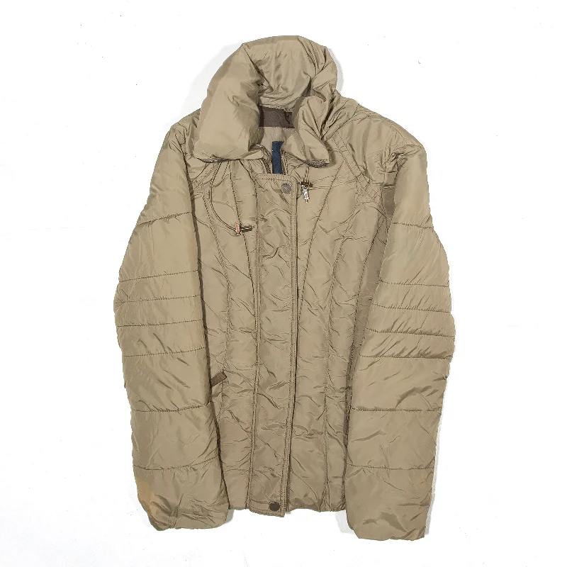Exclusive Deal urban casual coatZARA BASIC Puffer Jacket Beige Womens XS