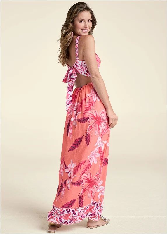 Super Sale luxury dressStrawberry Floral Dress - Pink Multi