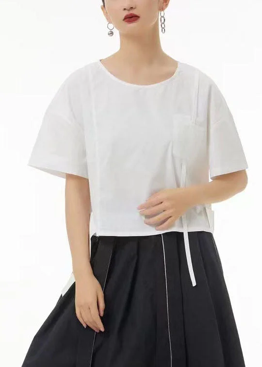 Weekend Deal Chic White O-Neck Oversized Cotton Tank Tops Summer LC0109