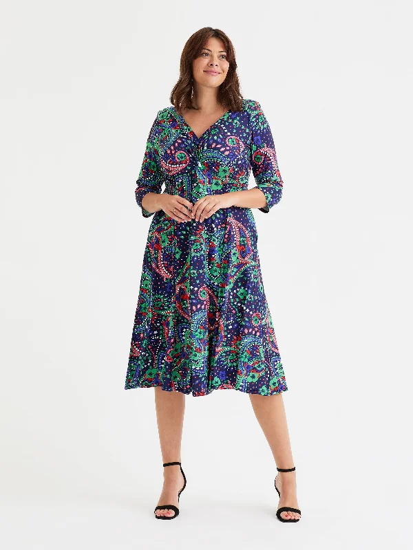 Must-Have Deals wrap dressClaudia Green Blue Red Peach Touch Jersey Knot Front Dress