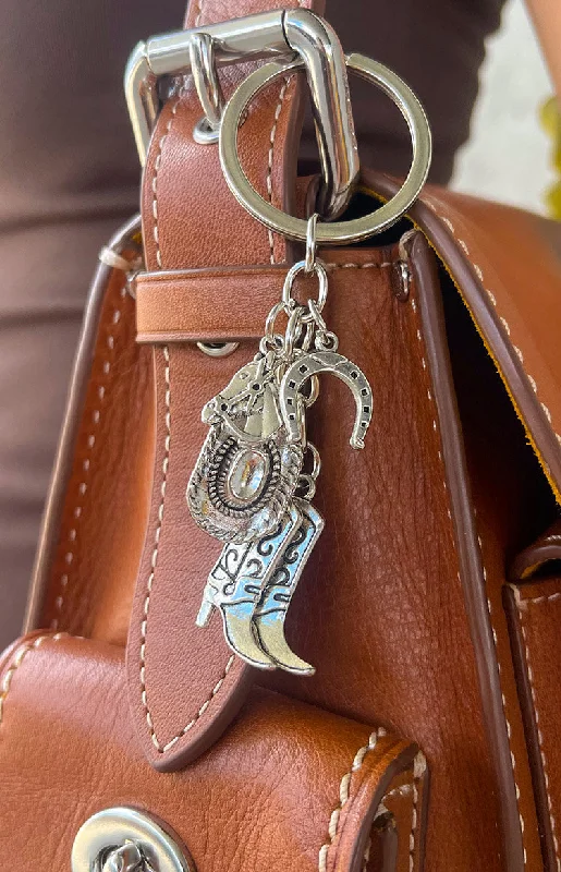 Best Bargains raincoatYeehaw Silver Keychain