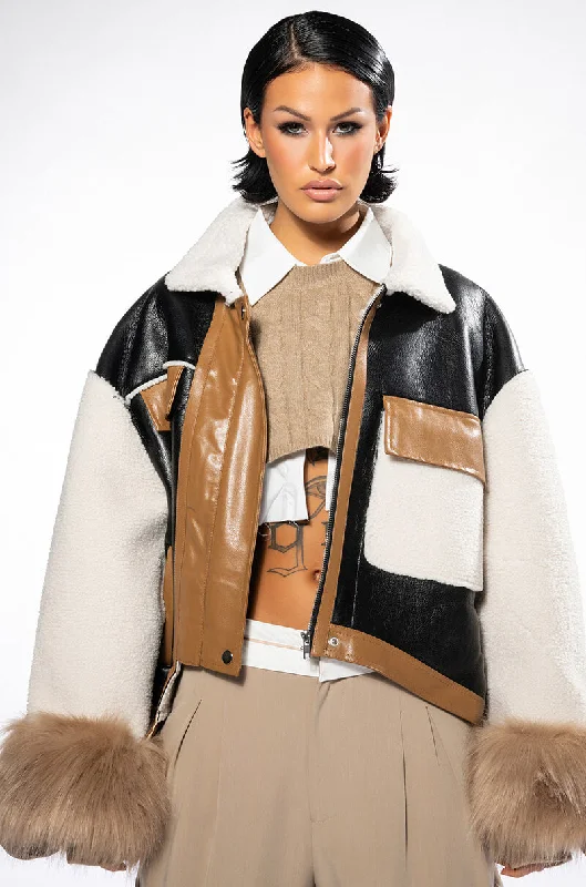 Deal Dash long-sleeve coatMIXED MEDIA BOXY JACKET COAT