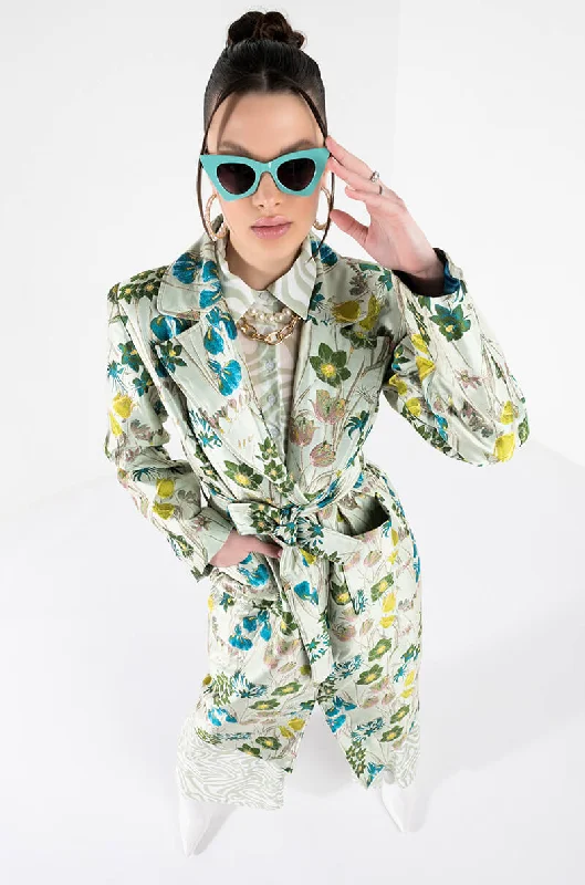 Holiday Sale long-sleeve coatMILAN FASHION WEEK TAPESTRY TRENCH COAT