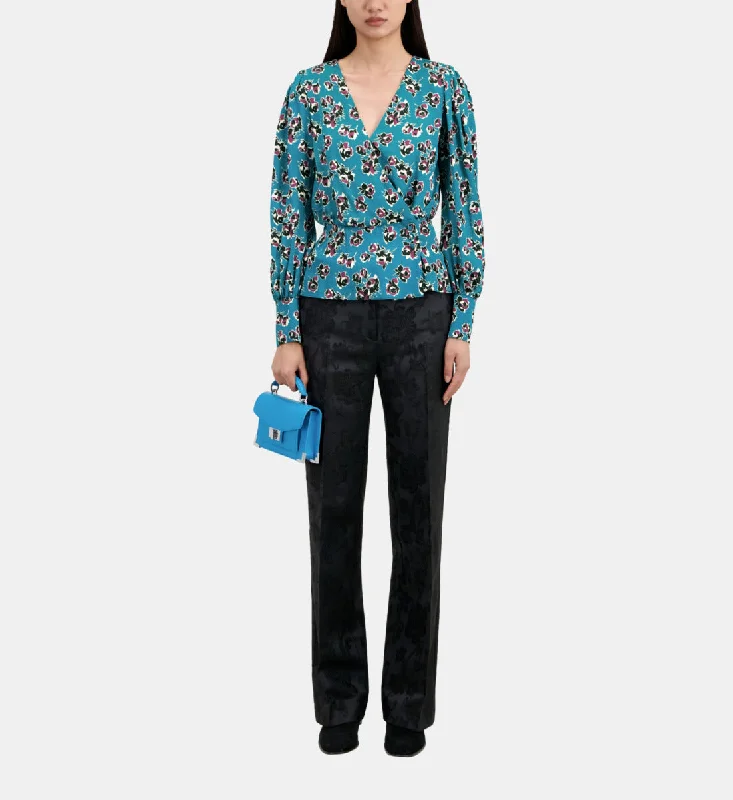 Can't Be Beat Crossover Printed Top | Women | Pink x Blue