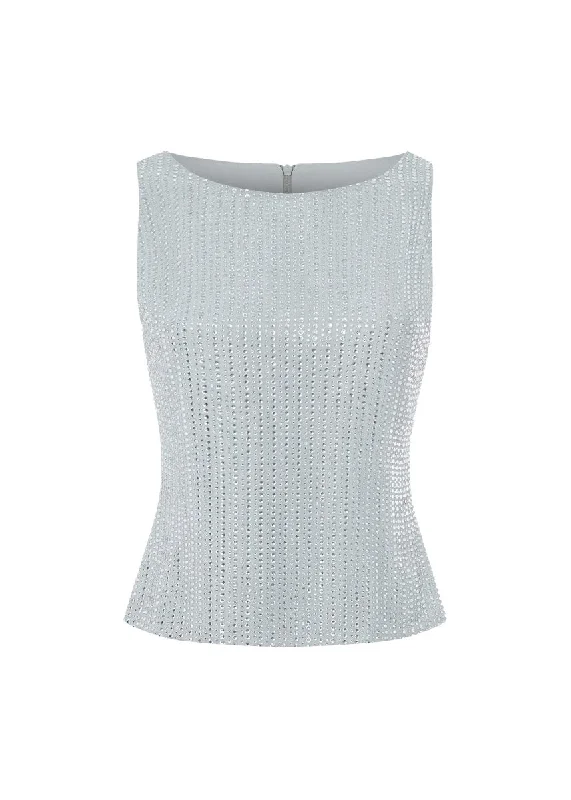 Now or Never Crystal-embellished chiffon top