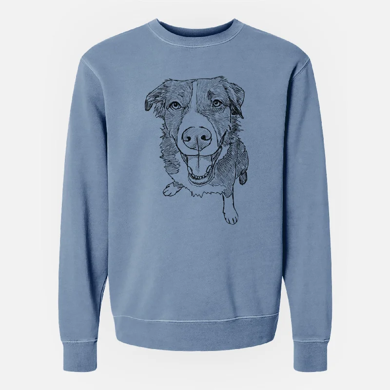 Members Only fashionable workout wearDoodled Bernie the Mixed Breed - Unisex Pigment Dyed Crew Sweatshirt