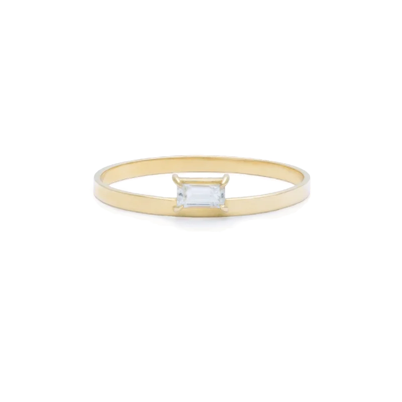 Sneak Peek Sale Baguette White Topaz Candy Bar Ring