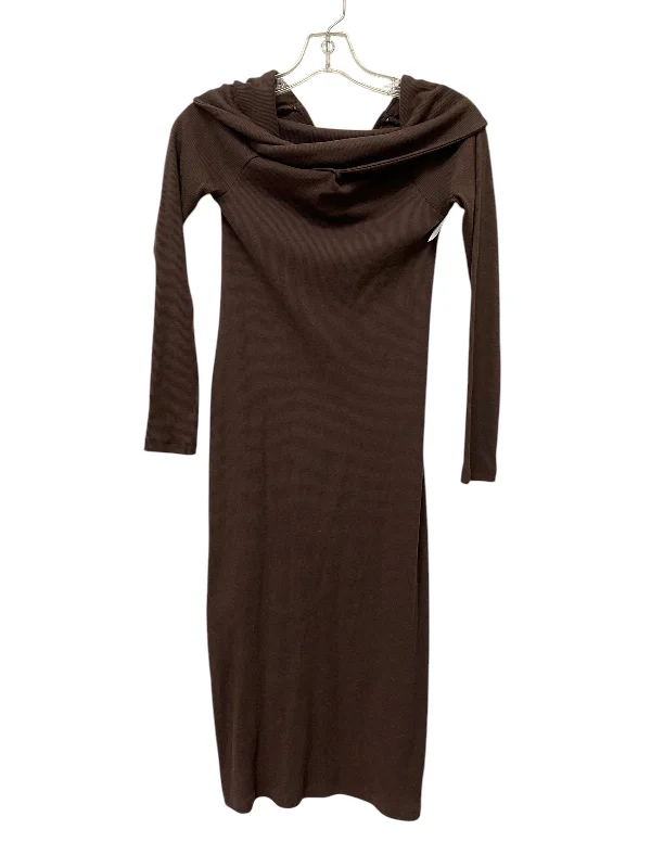 Weekend Deal ruffle dressDress Casual Midi By Universal Thread In Brown, Size: Xs