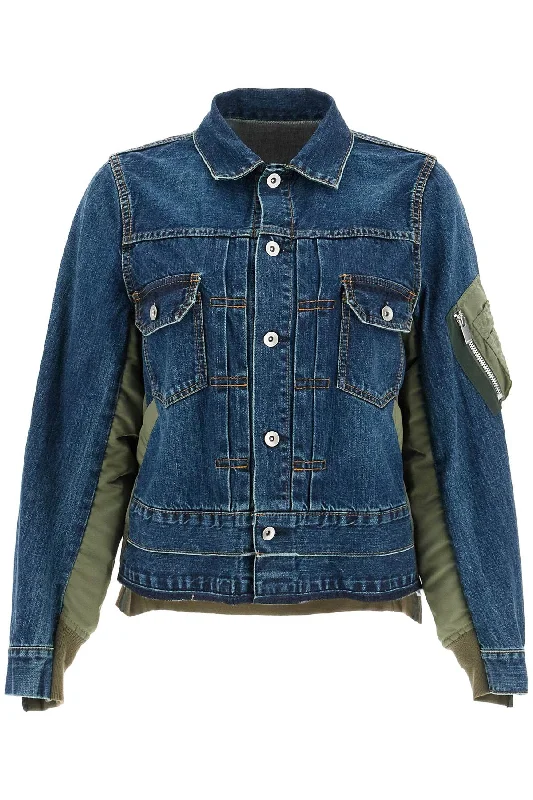 Overstock Sacai Women's blue And Nylon Jacket For Men