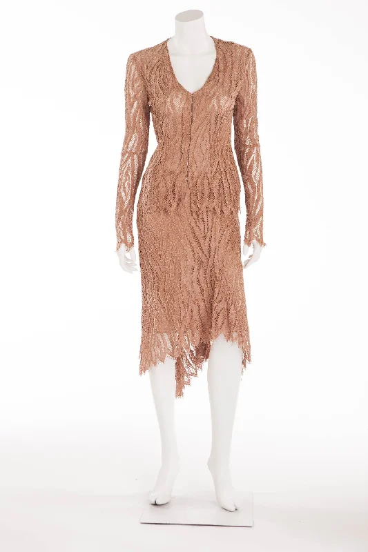 Lowest Prices Lolita Lempicka - 2PC Mauve Lace Long Sleeve Top & Skirt - FR 38