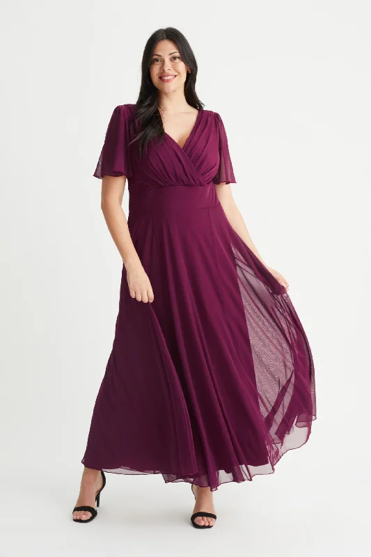 Quick Sale summer dressIsabelle Magenta Float Sleeve Maxi Dress