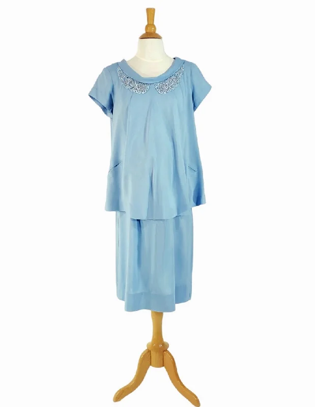 Major Savings 50s Maternity Set - Light Blue Top and Skirt - sm, med