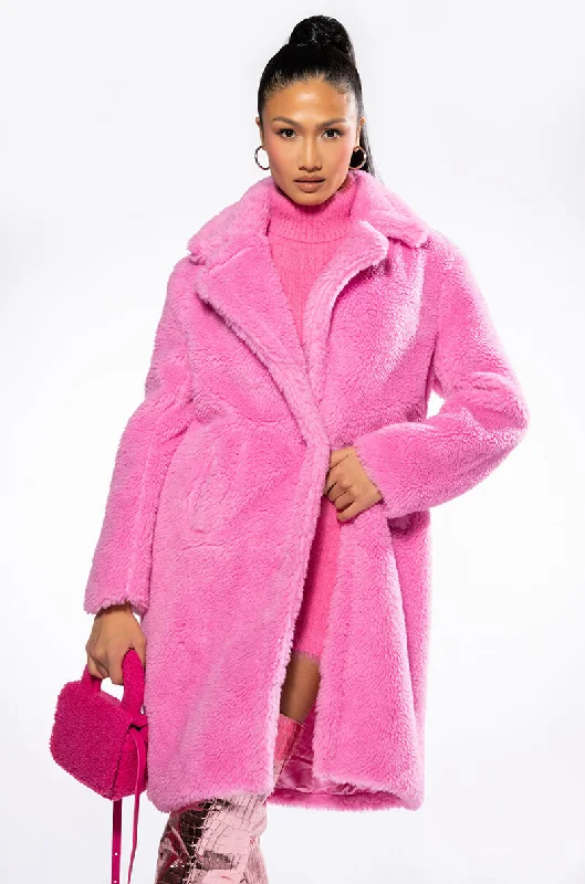 Season Finale Sale fitted coatAZALEA WANG MAX LUXE TEDDY JACKET