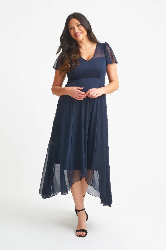 Mega Sale mini dressTilly Navy Angel Sleeve Sweetheart Dress
