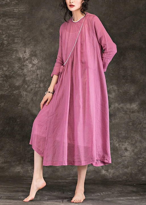 Stock Up and Save summer dressWomen o neck tie waist linen Long Shirts Fine Shirts pink Plus Size Dress Summer Stock Up and Save summer dressWomen o neck tie waist linen Long Shirts Fine Shirts pink Plus Size Dress Summer