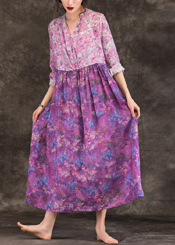 Today’s Special off-shoulder dressWomen purple print linen dresses fine v neck patchwork loose spring Dresses Today’s Special off-shoulder dressWomen purple print linen dresses fine v neck patchwork loose spring Dresses