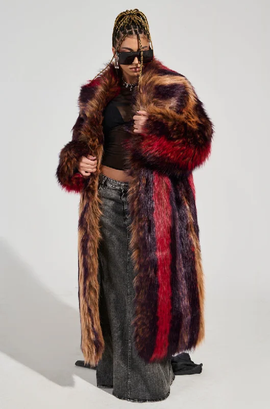 Extra Savings urban coatSUNDAY STRIPED FUR COAT