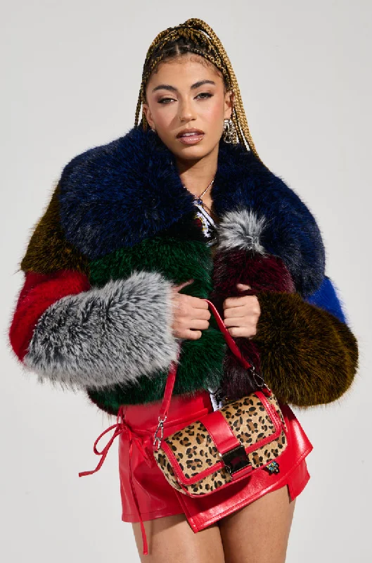Exclusive Savings casual trench coatRIOT PATCHWORK FAUX FUR
