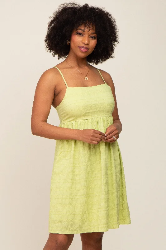 Flash Sale floral wrap dressLime Striped Sleeveless Dress
