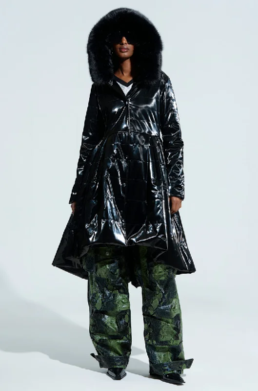 Unbeatable Prices utility coatMIDTOWN LIQUID VELVET PEPLUM COAT