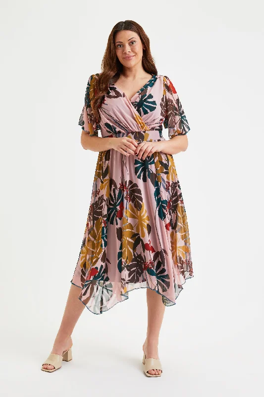 Midnight Madness elegant dressJulie Peach Jungle Hanky Hem Dress