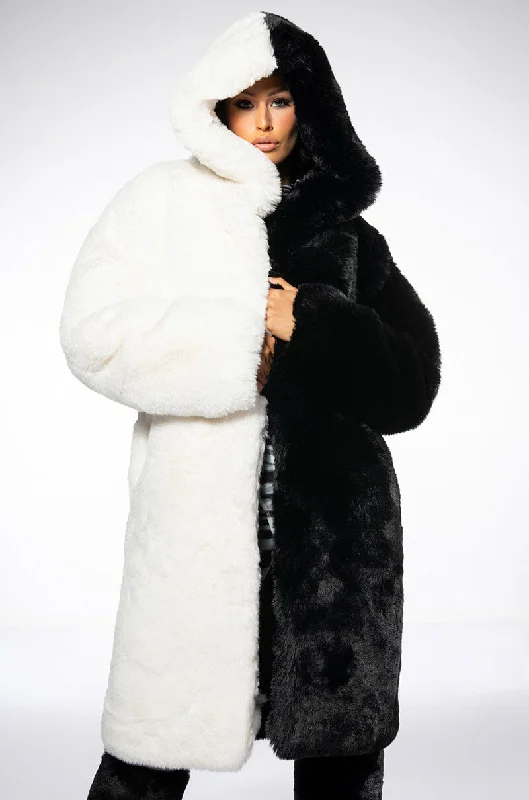 Daily Specials fashionable outerwearHALF HALF BDUBS FAUX FUR COAT