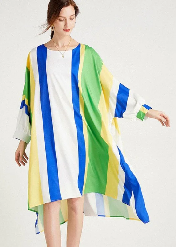 Buy More, Save More ruffle dressDiy Blue Striped Loose Bat Wing Sleeve Striped Summer Long Sleeve Dress Buy More, Save More ruffle dressDiy Blue Striped Loose Bat Wing Sleeve Striped Summer Long Sleeve Dress