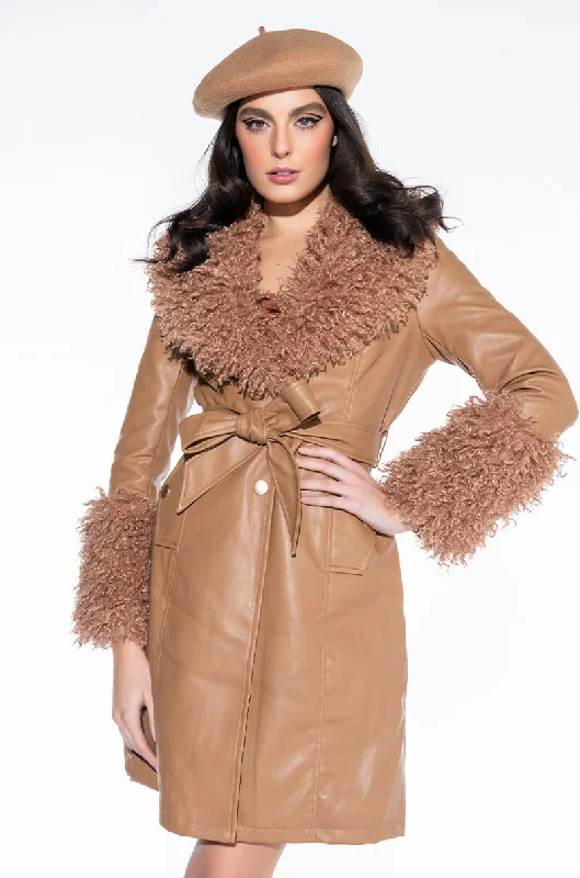 Members Only fashion-forward coatMOHAIR CAMEL TRENCH