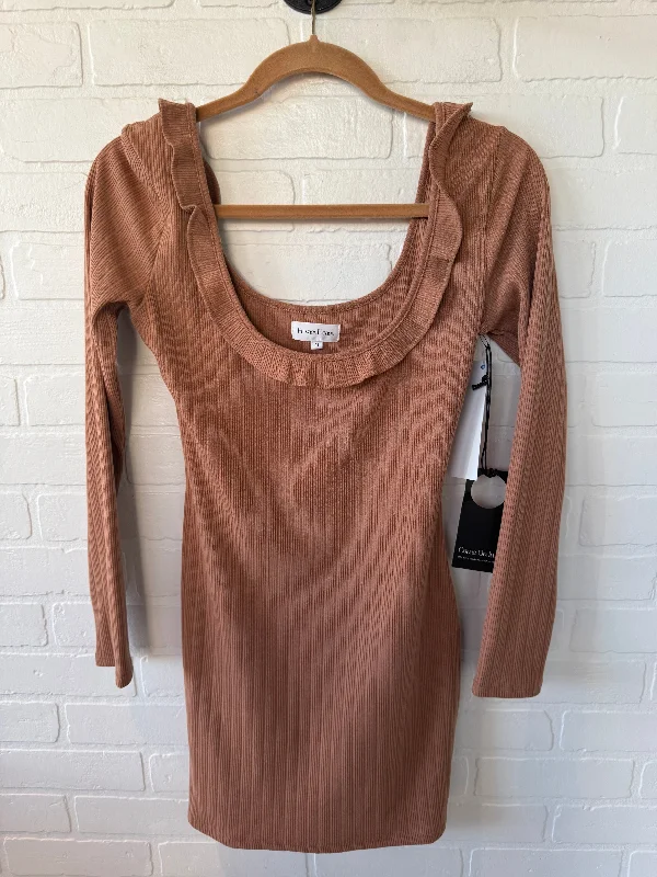 Seasonal Clearance layered dressDress Casual Short By Privacy Please In Brown, Size: M