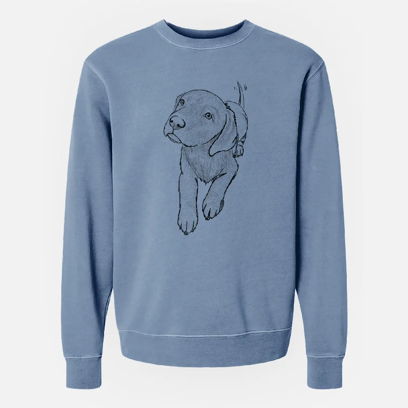 Can't Miss performance hoodie for gymDoodled Indiana the Chocolate Lab - Unisex Pigment Dyed Crew Sweatshirt